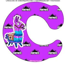 Abecedario de Fortnite con llama.