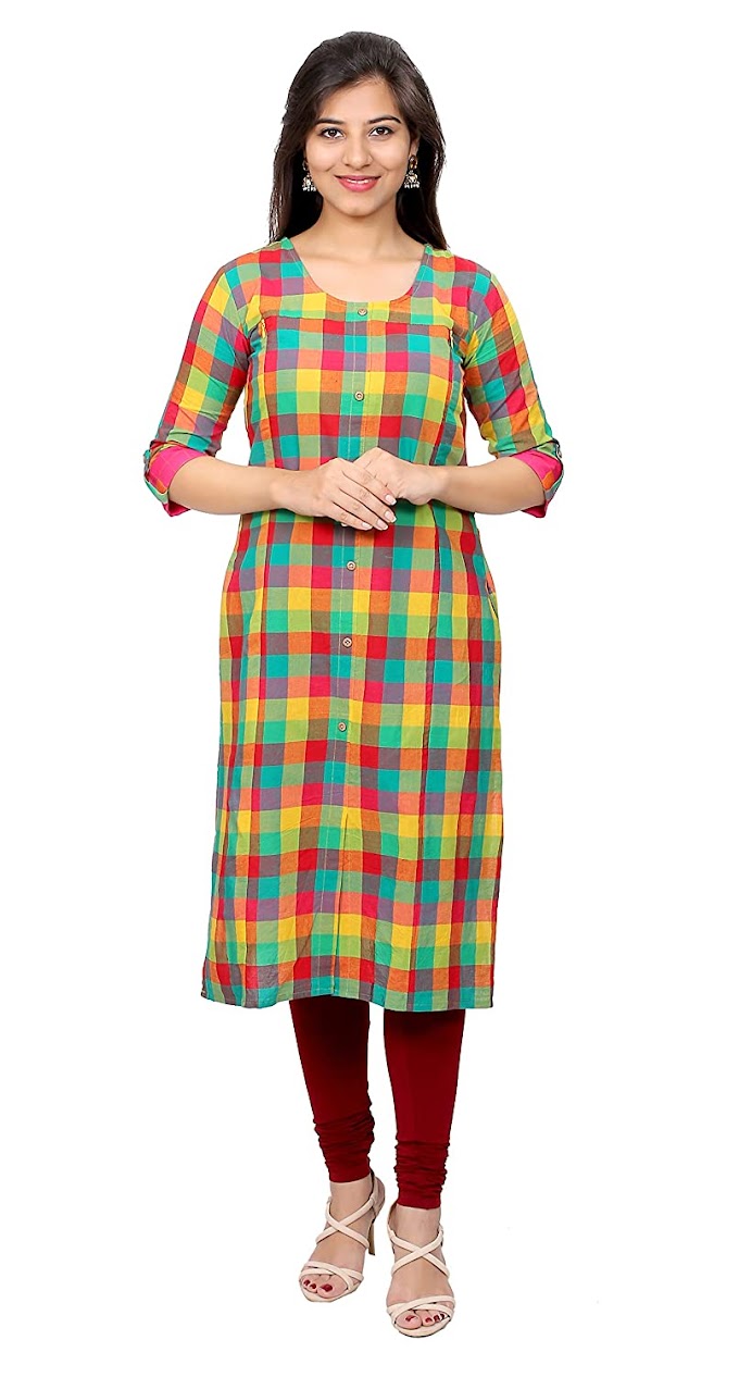 MomsLove Women's Cotton A-Line Kurta