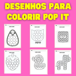 Desenhos para colorir com o tema POP IT e Dia das Crianças