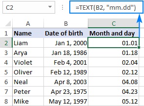 الفرز في Excel حسب التاريخ: الفرز حسب اليوم والشهر