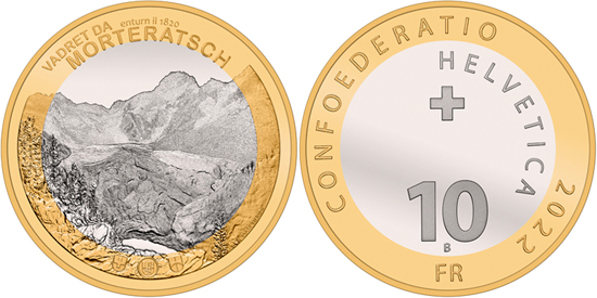 Switzerland 10 francs 2022 - Morteratsch glacier