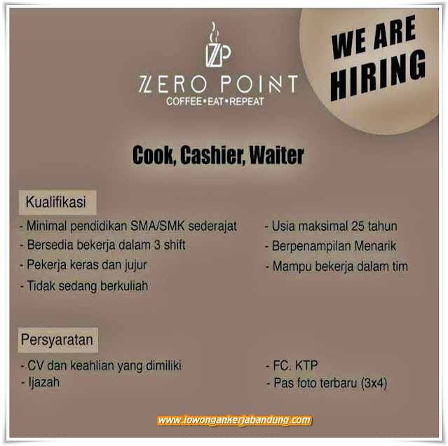 Loker Bandung Karyawan Zero Point Coffe Shop