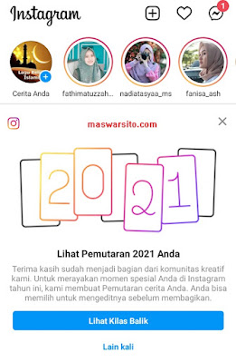 cara membuat kilas balik story instagram 2021