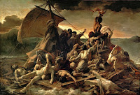 The oil on canvas painting by French Romantic painter and lithographer Théodore Géricault, The Raft of the Medusa, circa 1819