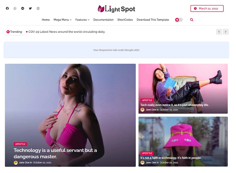 Blogger Template LightSpot
