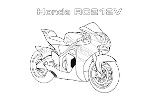 motorbike Honda RC2 coloring sheet for kids