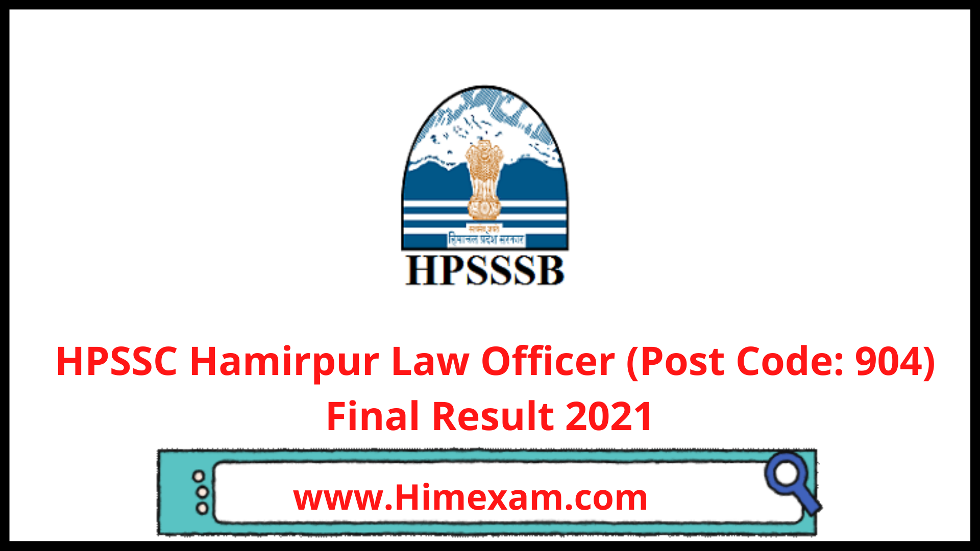 HPSSC Hamirpur Law Officer (Post Code: 904) Final Result 2021