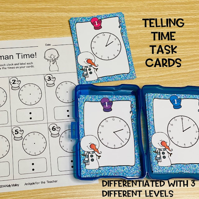 Winter Math Centers Telling Time