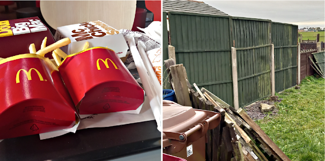 McDonalds food and the fence going up