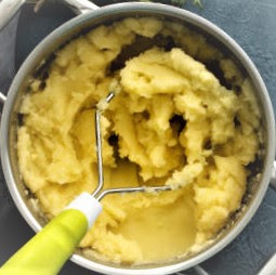 The potato masher is also used to mash various foods potatoes.