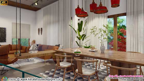 Tropical dining interior design