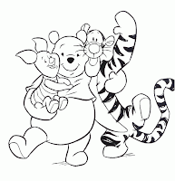 Winnie, Tiger and Piglet coloring page