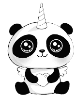 Cute unicorn panda coloring page for kids
