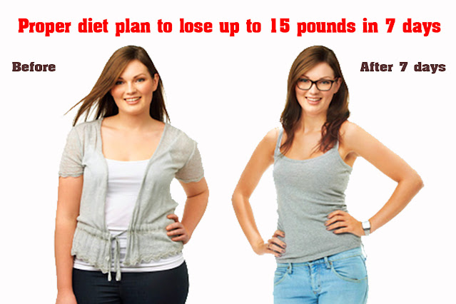 Proper diet plan to lose up to 15 pounds in 7 days