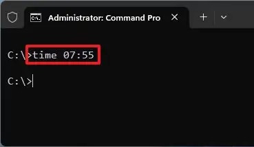 كيفية تغيير الساعة في Windows 11 من خلال CMD