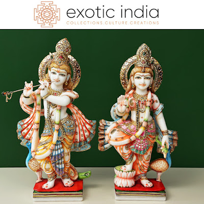 White Marble Radha Krishna Statue