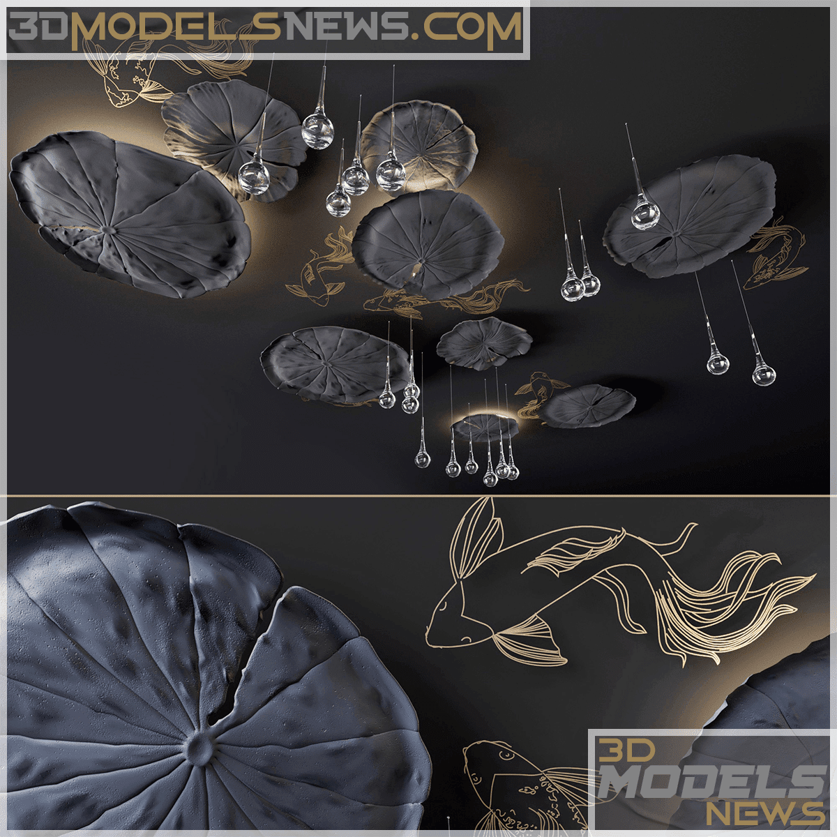 Ceiling decor Model Water Lily 3