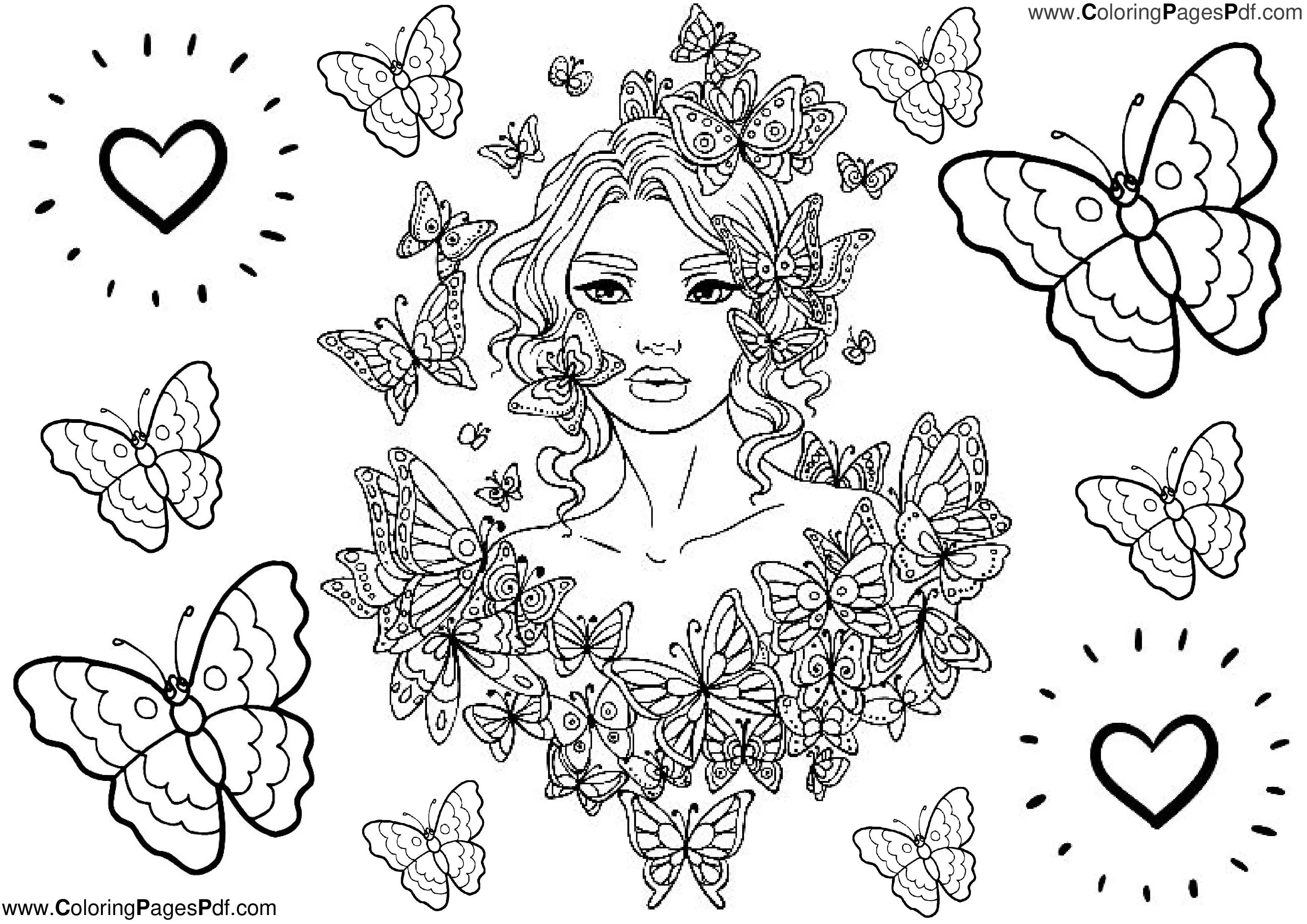 Free butterfly coloring pages