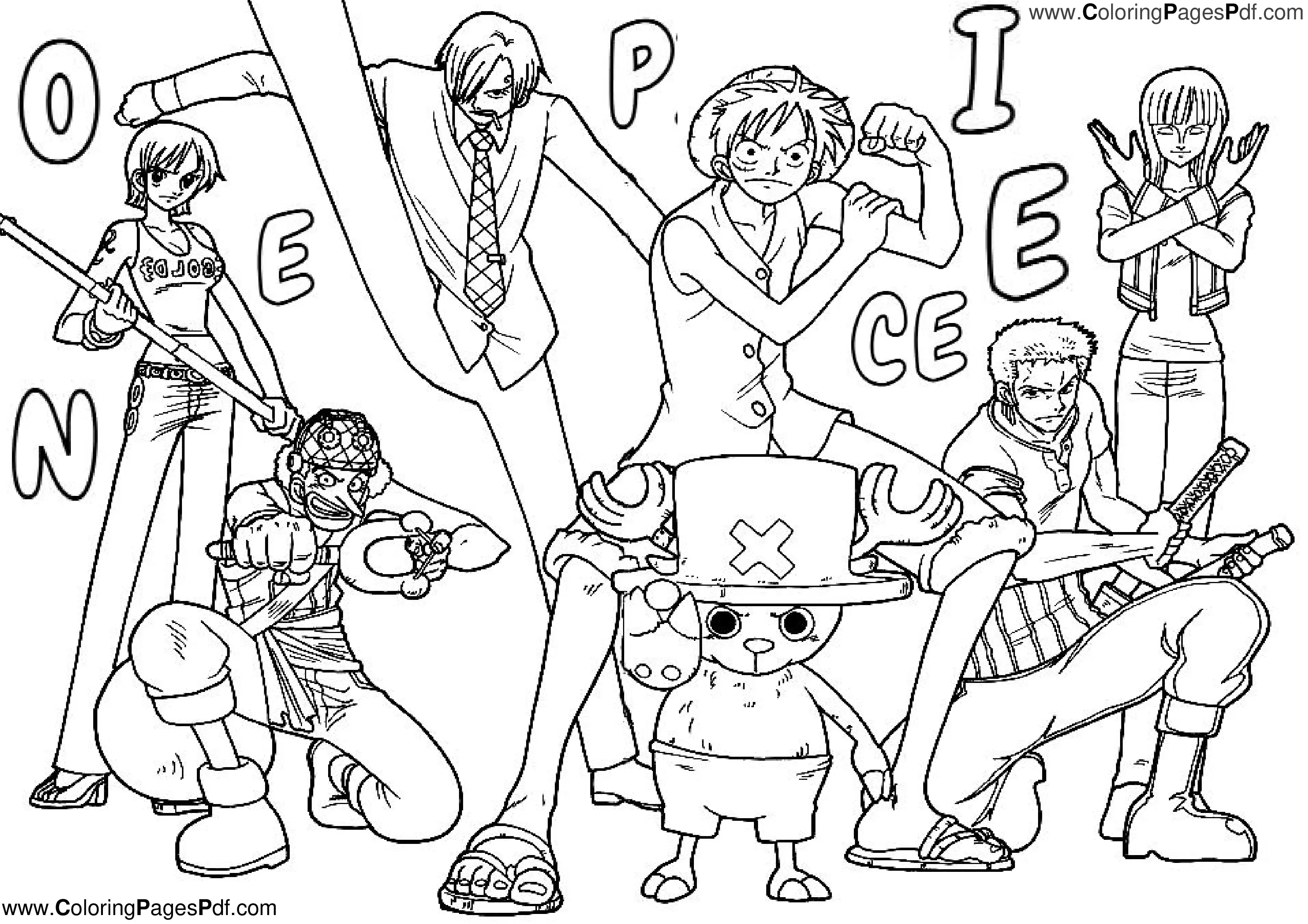 Anime colouring pages