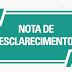 NOTA DE ESCLARECIMENTO - Secretaria do Estado da Saúde de Rondônia - Sesau
