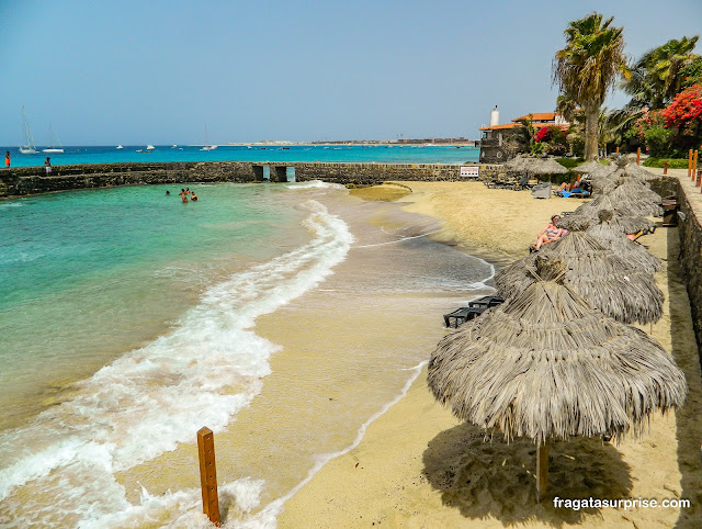 Estrutura de praia do condomínio Porto Antigo 1, Ilha do Sal, Cabo Verde