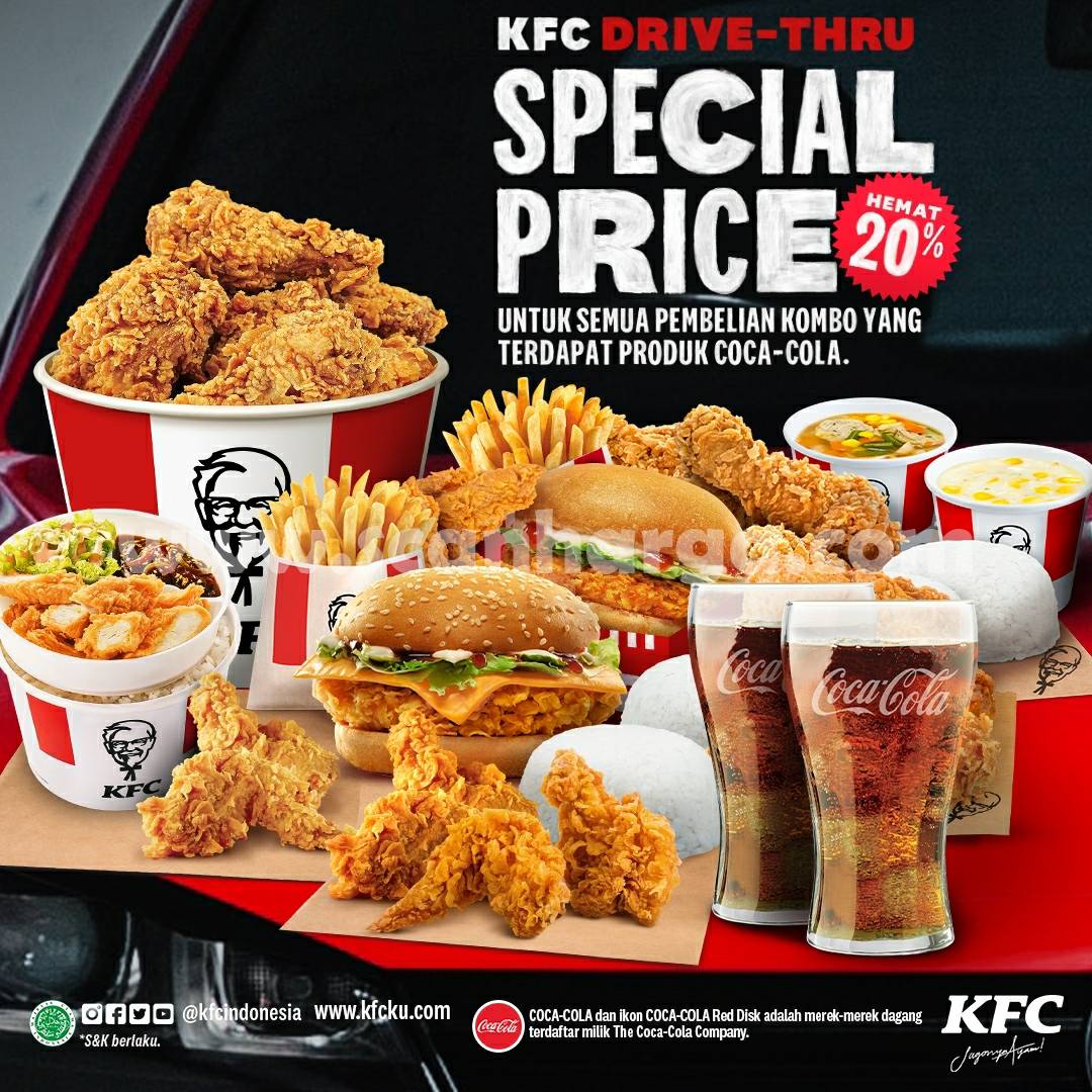 Promo KFC Beli Kombo + Coca Cola Hemat 20% via Drive Thru