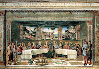 The Last Supper by Cosimo Rosselli and Biagio d’Antonio was created in 1481-1482, located in the Sistine Chapel, Rome.