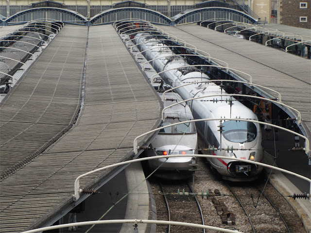 Railways tracks of the Gare de l'Est seen from the Pont La Fayette, Paris