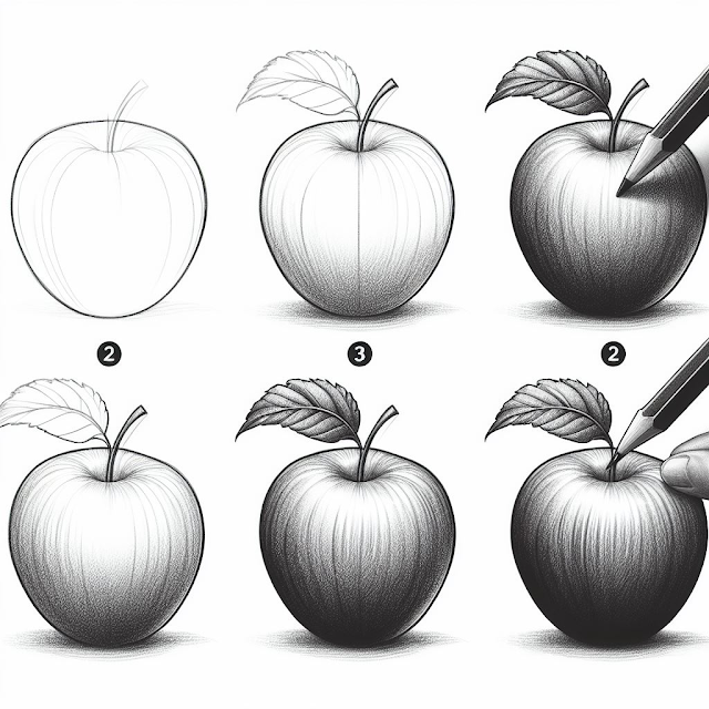 how to draw apple