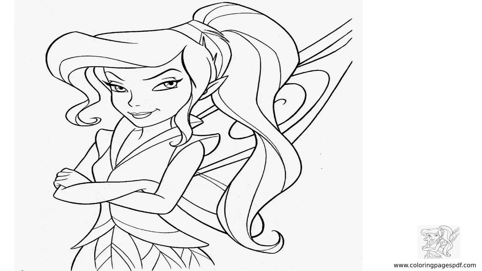 Coloring Pages Of A Fairy With Long Ponytail