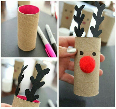 Manualidades navideñas hechas con tubos de papel de baño