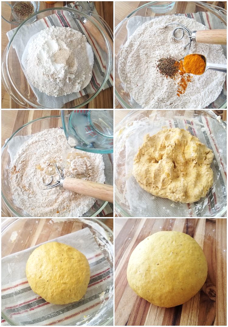 Cómo hacer la masa de pan de curcuma y pimienta