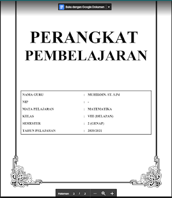 Download Full Perangkat Pembelajaran Matematika Kelas 8