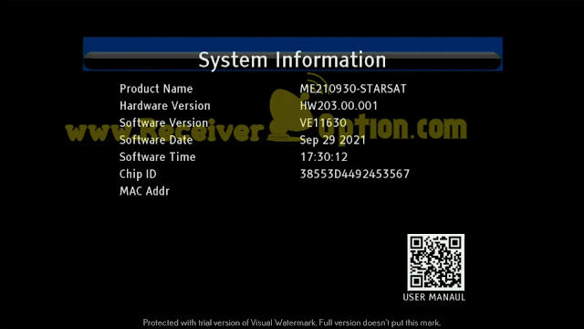 STARSAT GX6605S HW203.00.001 U43 MENU STYLE NEW SOFTWARE 29 SEPTEMBER 2021