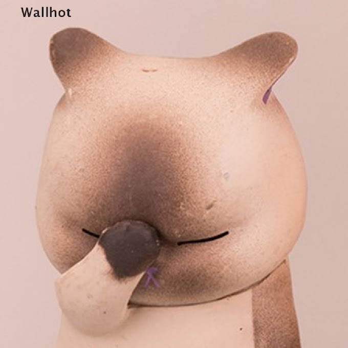 [ wallhot.vn ] Wallhot> 1pc Cartoon Lucky Cats Model Winking Resin Craft Action Figure Doll DIY Decor well