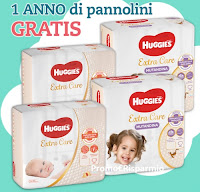 Concorso Vinci gratis forniture annuali di pannolini Huggies ( valore € 473,76)