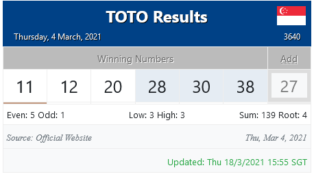 Sports toto past results