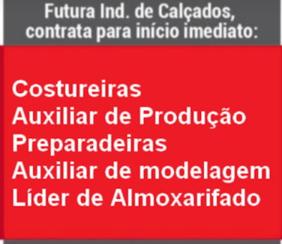 Industria Calçadista contrata Costureiras, Aux. de Produção e de modelagem e outros em São Leopoldo e região