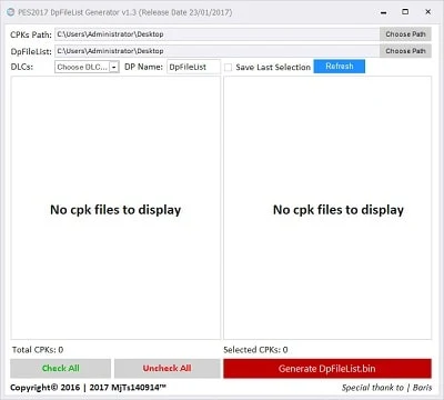 PES 2017 DpFileList Generator v1.3