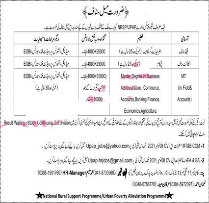 NRSP Jobs 2021 Advertisement All Over Pakistan