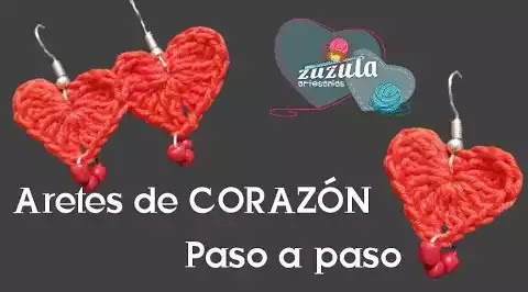 COMO TEJER Aretes de Corazones a Crochet