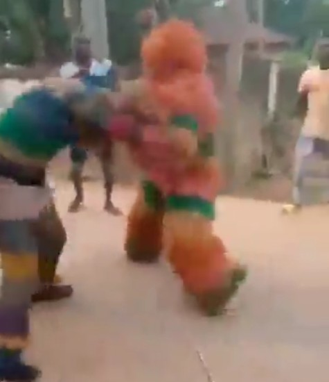 Masquerades Fight Dirty Over A Girl in Enugu Community (Video)