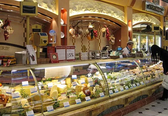 Cheese counter in Harrods food hall