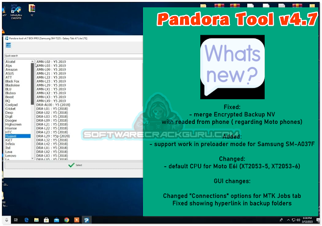 Pandora Tool 4.7 Update: A Lot of New Devices and Changes
