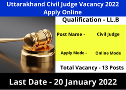 Uttarakhand Civil Judge Vacancy 2022 Apply Online