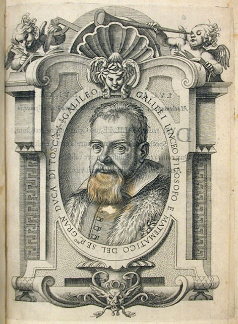 Портрет Галилея, гравюра, в его Istoria e dimostrazioni intorno alle macchie solari, 1613 г. (Библиотека Линды Холл)
