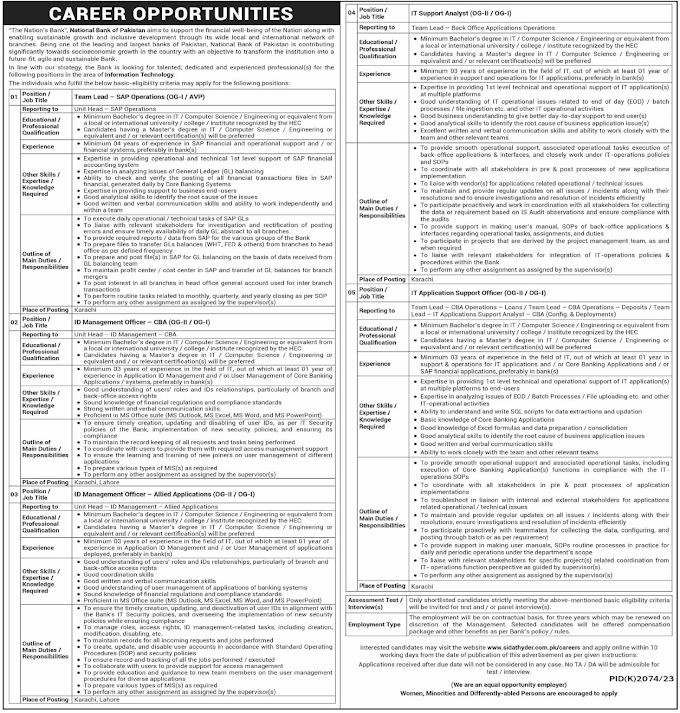 National Bank Of Pakistan Jobs 2024 || NBP Jobs 2023 Online Application