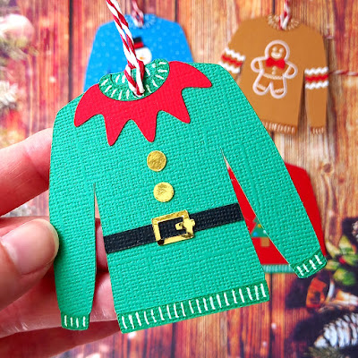 Elf Christmas Jumper Gift Tag by Esselle Crafts