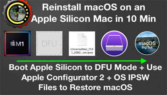 قم باستعادة برنامج macOS الثابت على Apple Silicon M1 Mac + Boot إلى DFU Mode