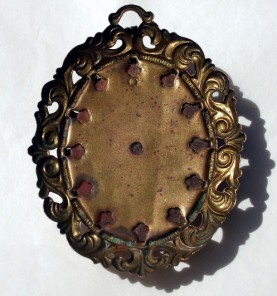 Large 1930s cameo pendant resin back